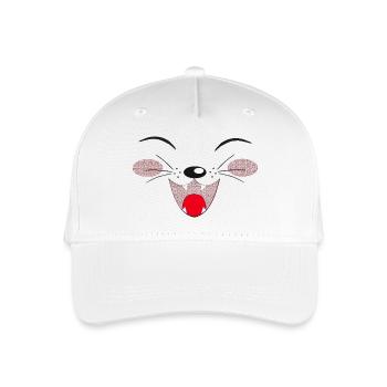 lachendes katzengesicht, lustige Tees - Kinder Bio Basecap - Weiß - Vorne