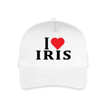 T-Shirt I love Iris T-Shirt Geschenkidee - Kinder Bio Basecap - Weiß - Vorne