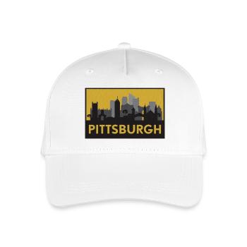 Pittsburgh Silhouette Gold - Organic Kids’ Baseball Cap - white - Front