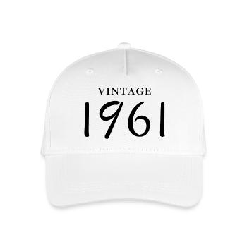Jahrgang 1961 - Geschenkidee zum Geburtstag - Kinder Bio Basecap - Weiß - Vorne