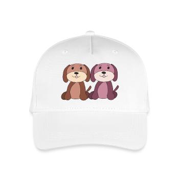 zwei hunde junge mädchen - Kinder Bio Basecap - Weiß - Vorne