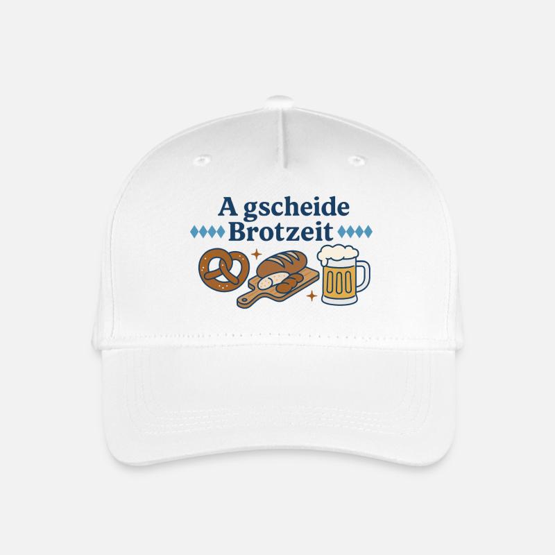 a gscheide brotzeit / Bayern Spruch - Kinder Bio Basecap - Weiß