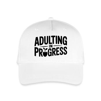 Adulting in Progress - Organic Kids’ Baseball Cap - white - Front