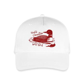 Stupid Canadian Wolf Bird Funny Loon Humor - Kinder Bio Basecap - Weiß - Vorne