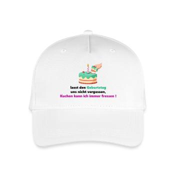 Geburtstagskuchen Spruch Humor Fressen Hunger Fest - Kinder Bio Basecap - Weiß - Vorne