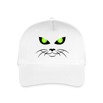 cat face - katzengesicht - Kinder Bio Basecap - Weiß - Vorne