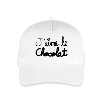 j'aime le chocolat - Casquette de baseball bio Enfant - blanc - Devant