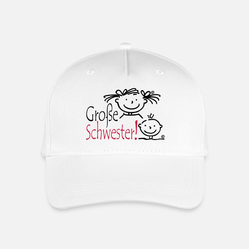 Grosse Schwester - Kinder Bio Basecap - Weiß