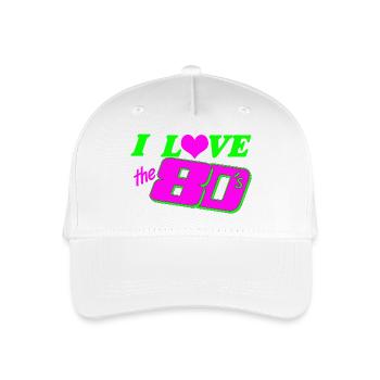 80er Party Retro 80er Kult , I love the 80s (25) - Kinder Bio Basecap - Weiß - Vorne