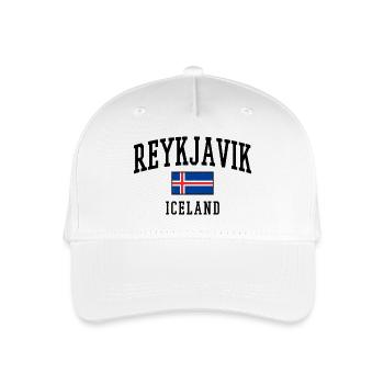 Nordic Blue-Red-White Cross View - Organic Kids’ Baseball Cap - white - Front