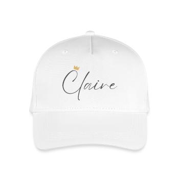 Chemise Princesse Claire – Nom avec la lettre C - Casquette de baseball bio Enfant - blanc - Devant