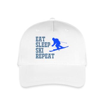 SKI EAT SLEEP REPEAT - Kinder Bio Basecap - Weiß - Vorne