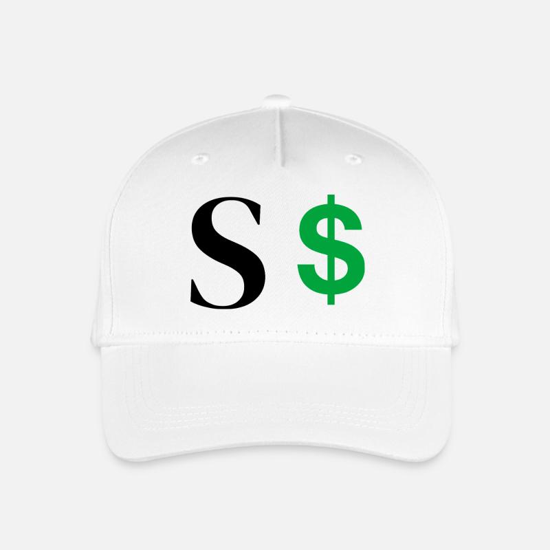 Buchstabe s Dollar - Kinder Bio Basecap - Weiß