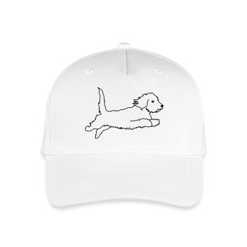 Rauhaardackel fliegend - Kinder Bio Basecap - Weiß - Vorne