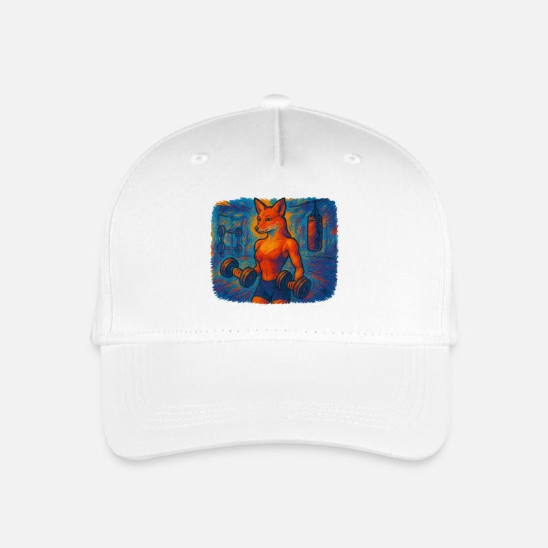 Impressionistischer Fitnessfuchs - Kinder Bio Basecap - Weiß