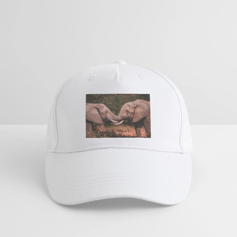 Elephants Intertwining Trunks  Organic Kids’ Baseball Cap