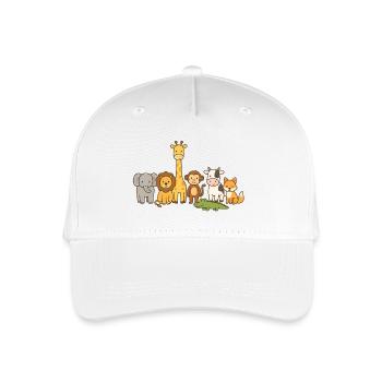 Süße Safari Tierfreunde - Kinder Bio Basecap - Weiß - Vorne