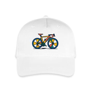 Lebendiges abstraktes Fahrrad - Kinder Bio Basecap - Weiß - Vorne