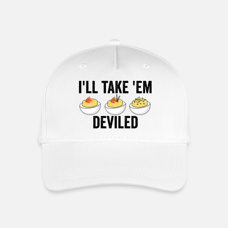 I'll take them, devilish Thanksgiving eggs - Organic Kids’ Baseball Cap - white