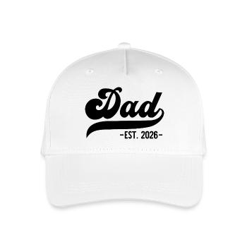 Für stolze Väter – Dad EST. 2026 - Kinder Bio Basecap - Weiß - Vorne