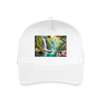 Dschungelwasserfall Traum - Kinder Bio Basecap - Weiß - Vorne