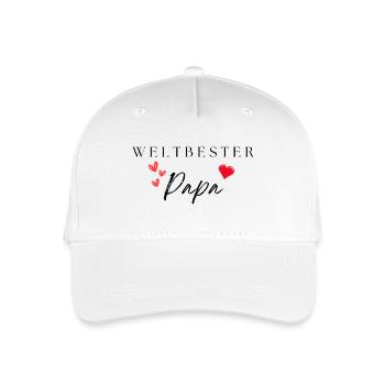 weltbester Papa - Kinder Bio Basecap - Weiß - Vorne