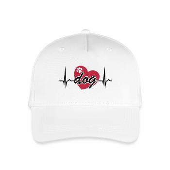 Courbe ECG - Courbe cardiaque - Pouls - Chien - Casquette de baseball bio Enfant - blanc - Devant