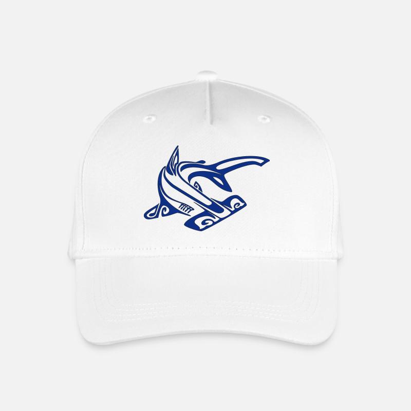 Hai Hammer blau - Kinder Bio Basecap - Weiß