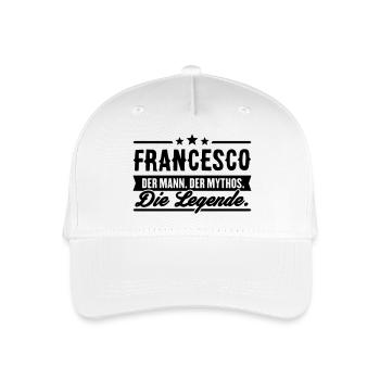 Man Myth Legend Francesco - Organic Kids’ Baseball Cap - white - Front