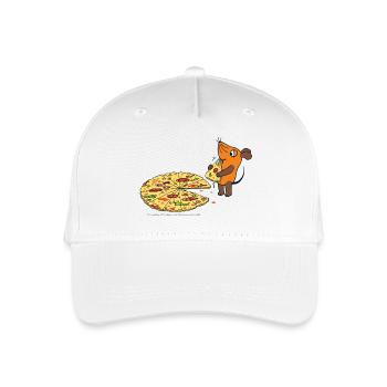 The mouse with pizza - Organic Kids’ Baseball Cap - white - Front