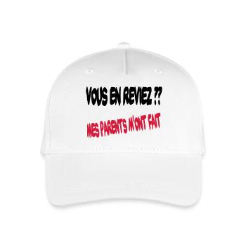 Vous en reviez ?? Mes parents m'ont fait - Organic Kids’ Baseball Cap - white - Front