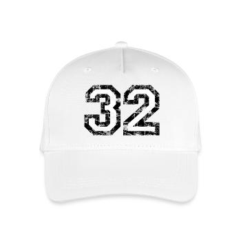 Zahl 32 (Vintage Weiß) 32. Geburtstag Nr. 32 - Kinder Bio Basecap - Weiß - Vorne