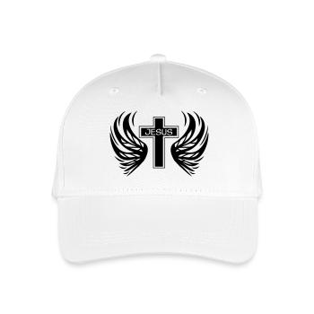 jesus_fluegel_01 - Organic Kids’ Baseball Cap - white - Front