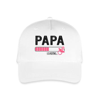 Papa Loading Werdender Vater Schwangerschaft - Kinder Bio Basecap - Weiß - Vorne