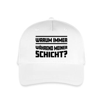 Warum immer während meiner Schicht? - Kinder Bio Basecap - Weiß - Vorne