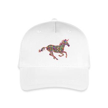 Pferd mit Horn - Kinder Bio Basecap - Weiß - Vorne