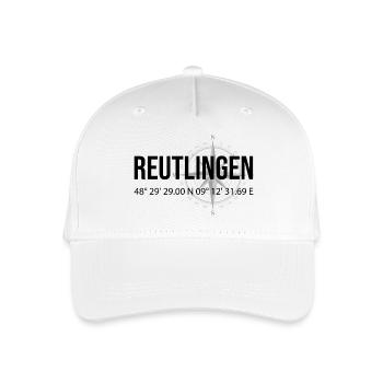 Koordinaten Reutlingen - Kinder Bio Basecap - Weiß - Vorne