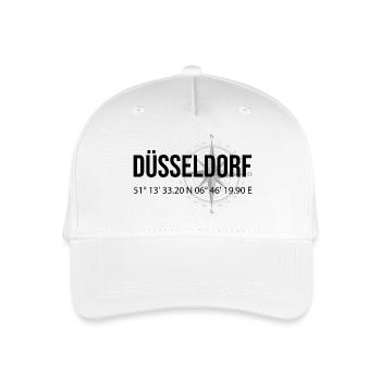 Koordinaten Düsseldorf - Kinder Bio Basecap - Weiß - Vorne