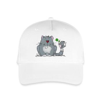 Cat and Mouse - Organic Kids’ Baseball Cap - white - Front