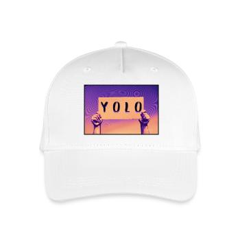 Schild - YOLO - Kinder Bio Basecap - Weiß - Vorne