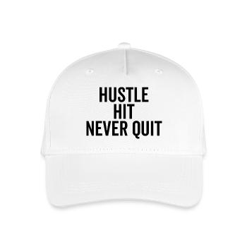 Hustle Hit Never Quit - Organic Kids’ Baseball Cap - white - Front