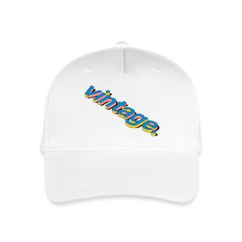 Vintage Retro 3D Typography Design - Kinder Bio Basecap - Weiß - Vorne