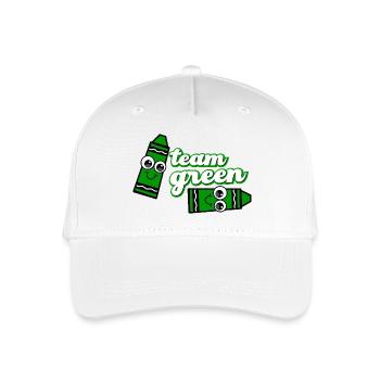 Smiling Crayon Green Team - Organic Kids’ Baseball Cap - white - Front