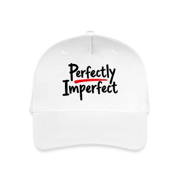 Perfectly Imperfect Statement for Self-Love - Organic Kids’ Baseball Cap - white - Front