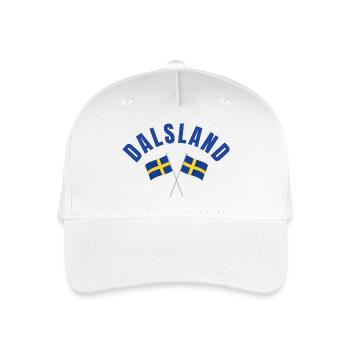 Dalsland Schwedische Flaggen - Kinder Bio Basecap - Weiß - Vorne