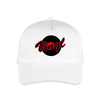 Vinyl mit Platte - Kinder Bio Basecap - Weiß - Vorne