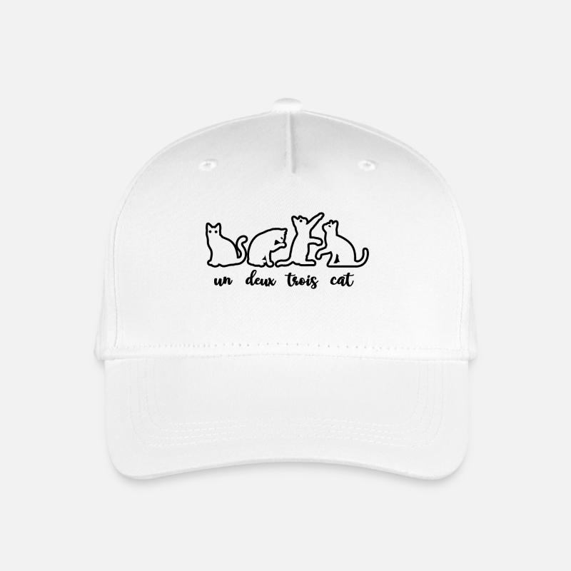Un Deux Trois Katze Liebhaber Kätzchen Kitty Geschenk - Kinder Bio Basecap - Weiß