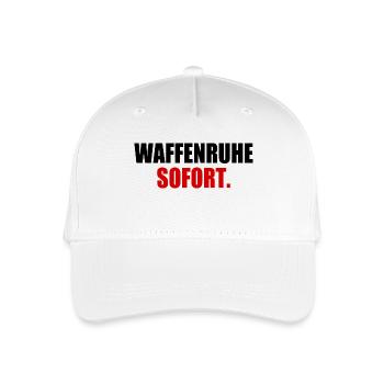 waffenruhe sofort - Kinder Bio Basecap - Weiß - Vorne