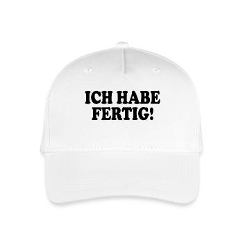Ich habe fertig - Kinder Bio Basecap - Weiß - Vorne