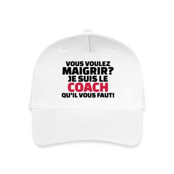 Vous voulez maigrir? je suis le coach - Casquette de baseball bio Enfant - blanc - Devant